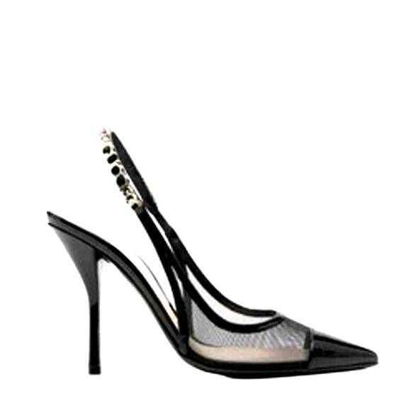 Gucci Shoes - Gucci Signoria Slingback Pumps Black Patent Leather & Mesh EU 39/ US 9